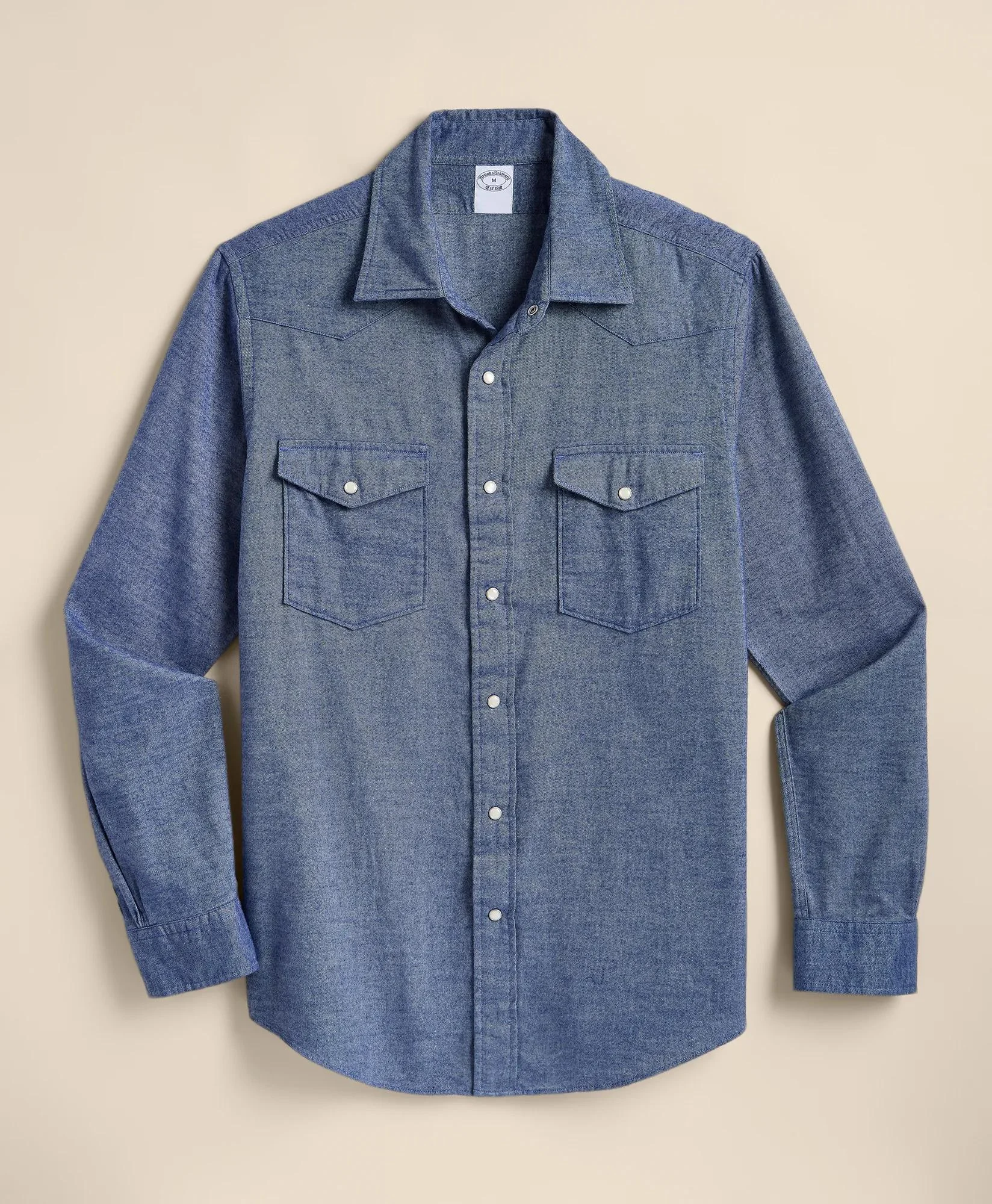 Brushed-Cotton Flannel Western Sport Shirt - 1