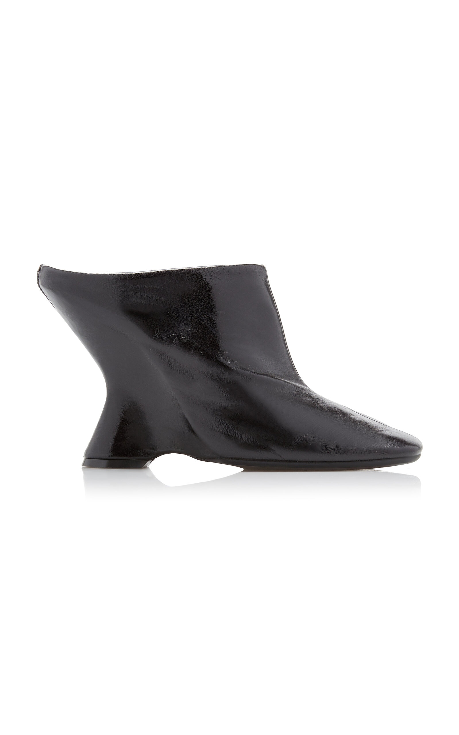 Glove Wedge Leather Mules black - 1