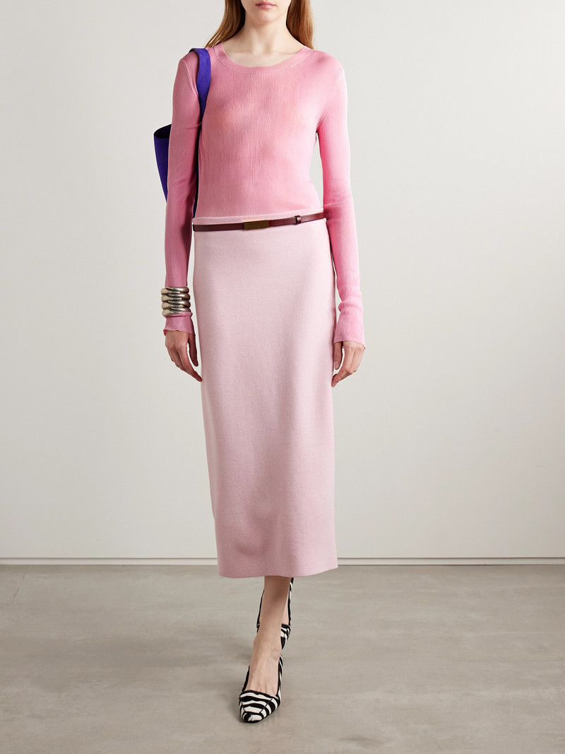 KHAITE Mosi Ribbed Silk Top outlook