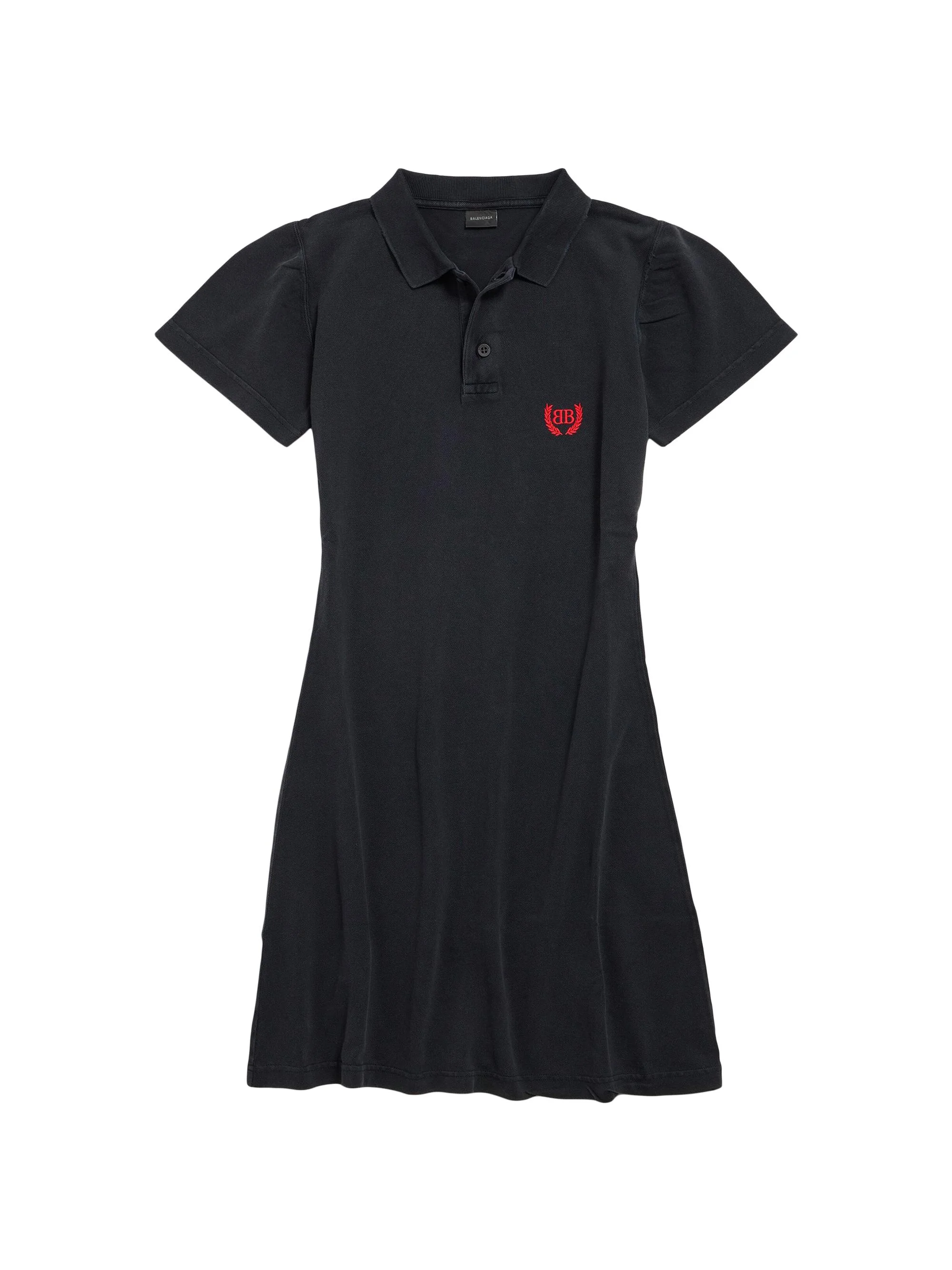 Women's Polo Mini Dress - Black - 1