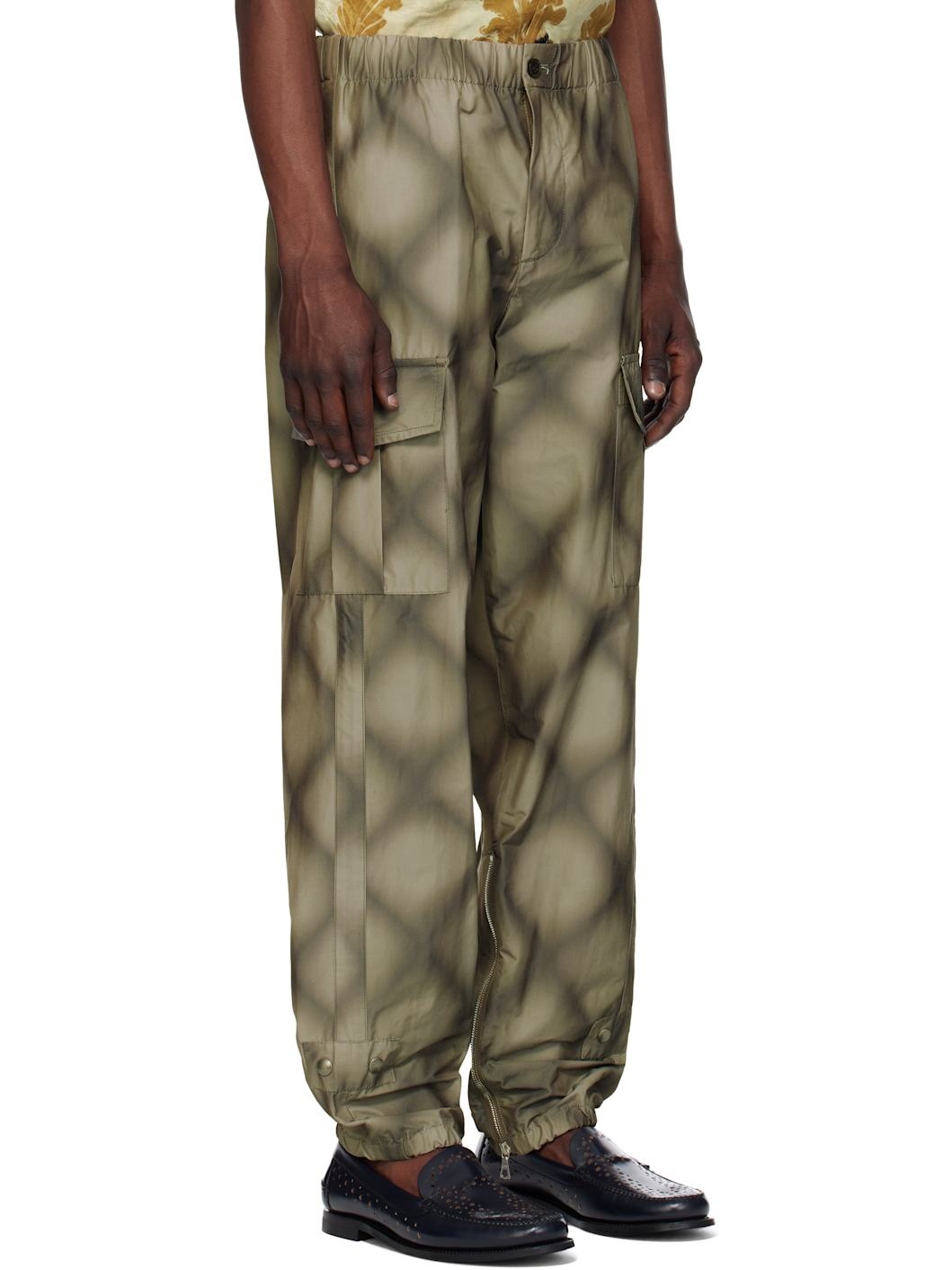 Gray Check Cargo Pants - 2