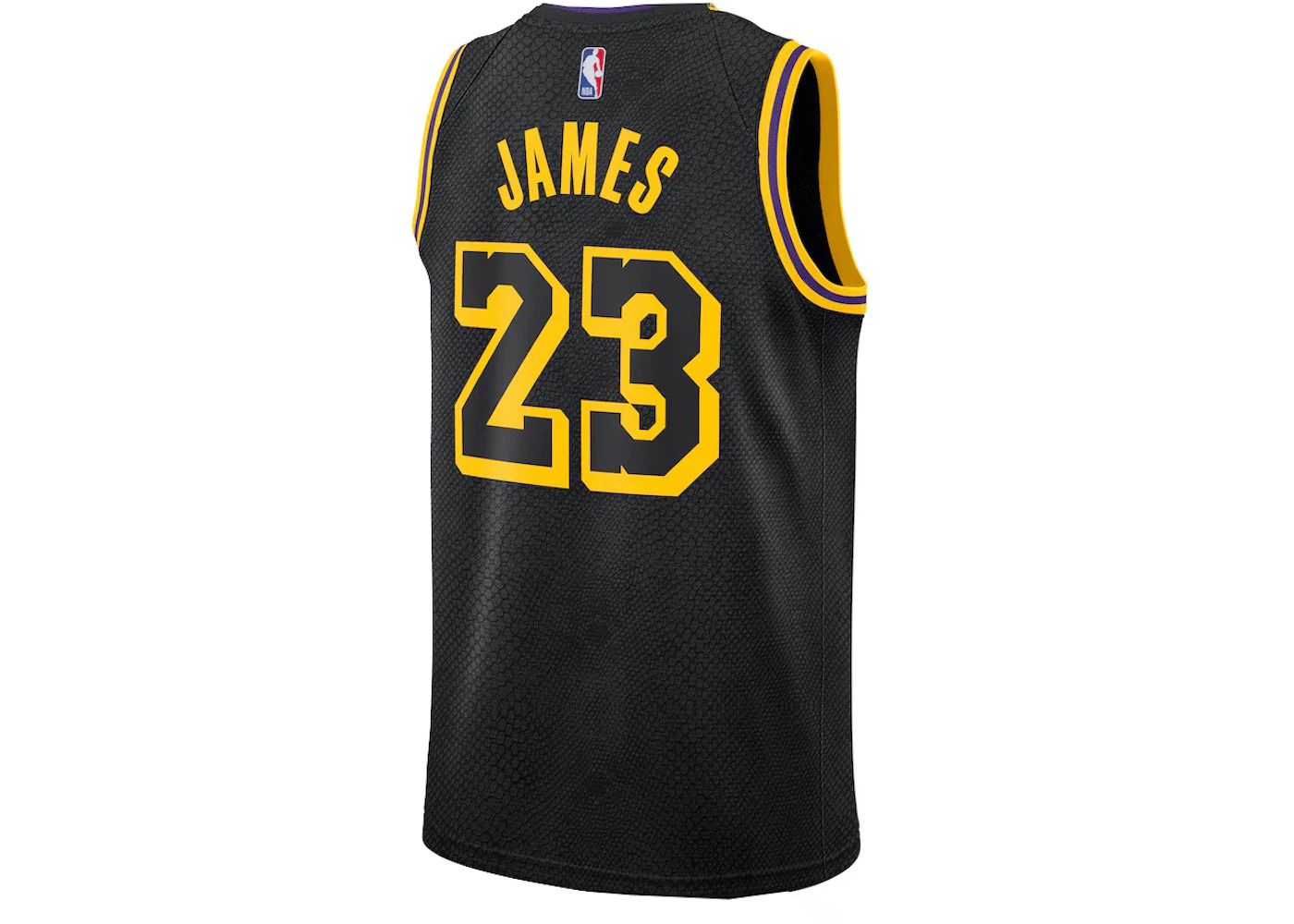 Nike NBA Lakers Lebron James Swingman Jersey Black - 2