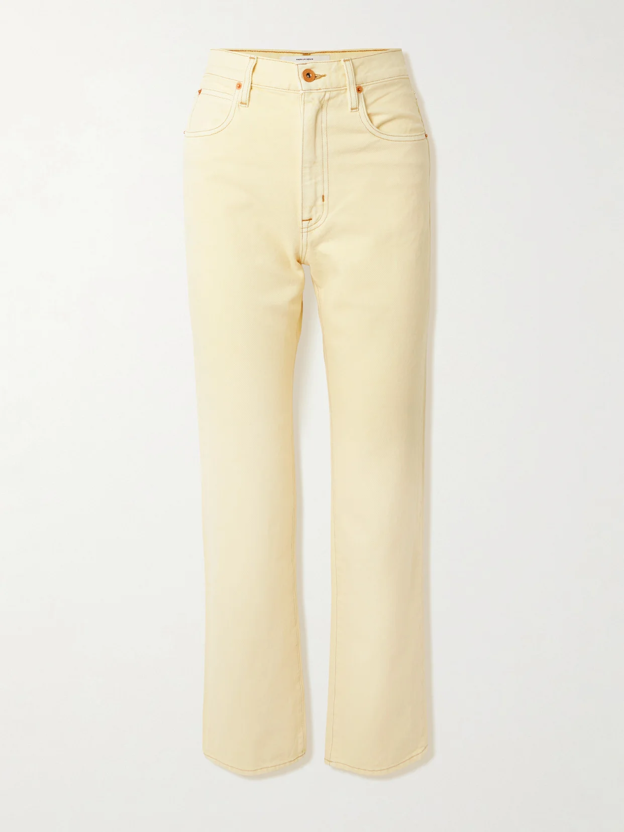 London Cropped High-rise Straight-leg Jeans - 1