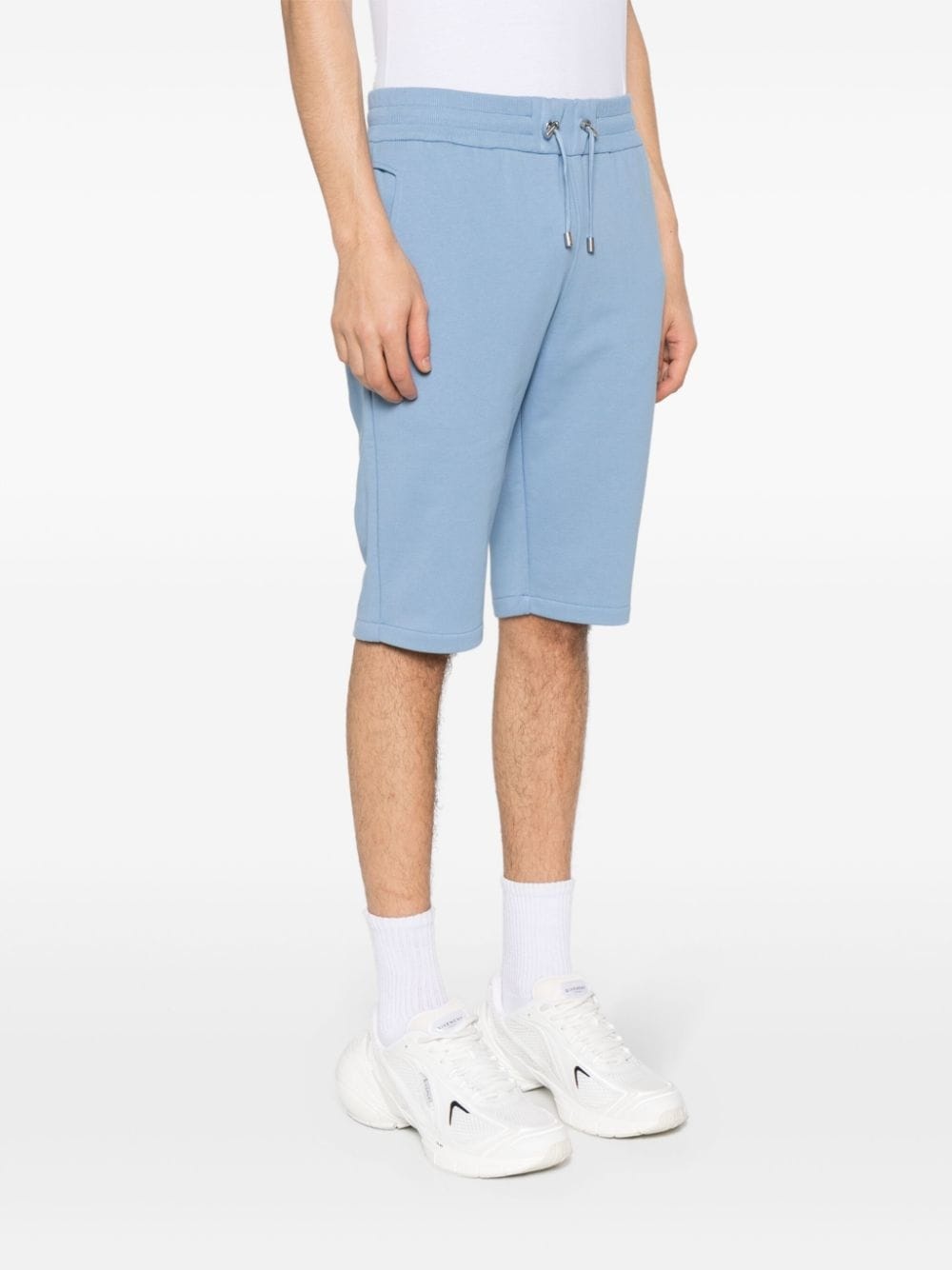 logo-flocked cotton track shorts - 3