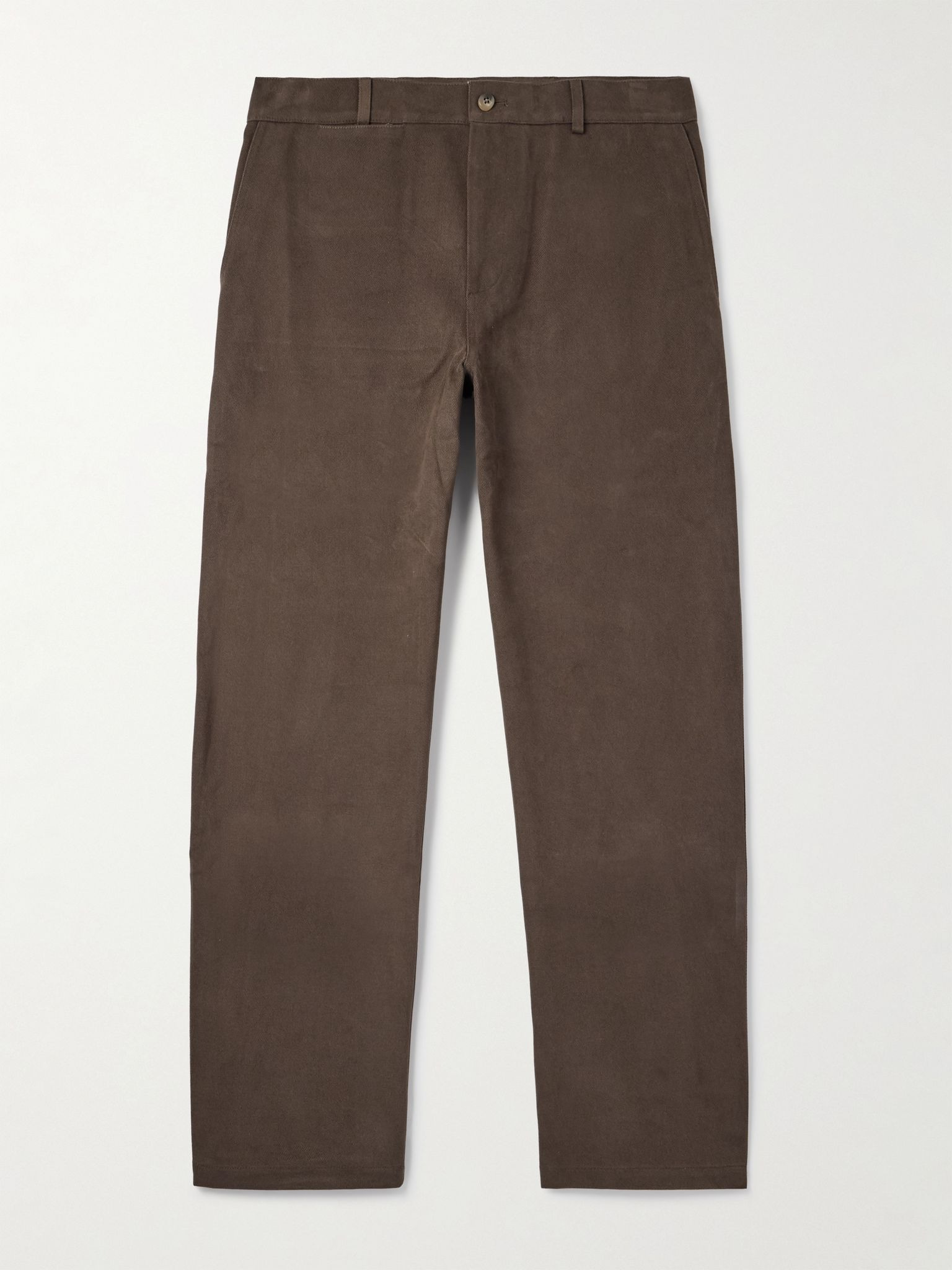 Balloon Tapered Cotton-Twill Trousers Brown - 1