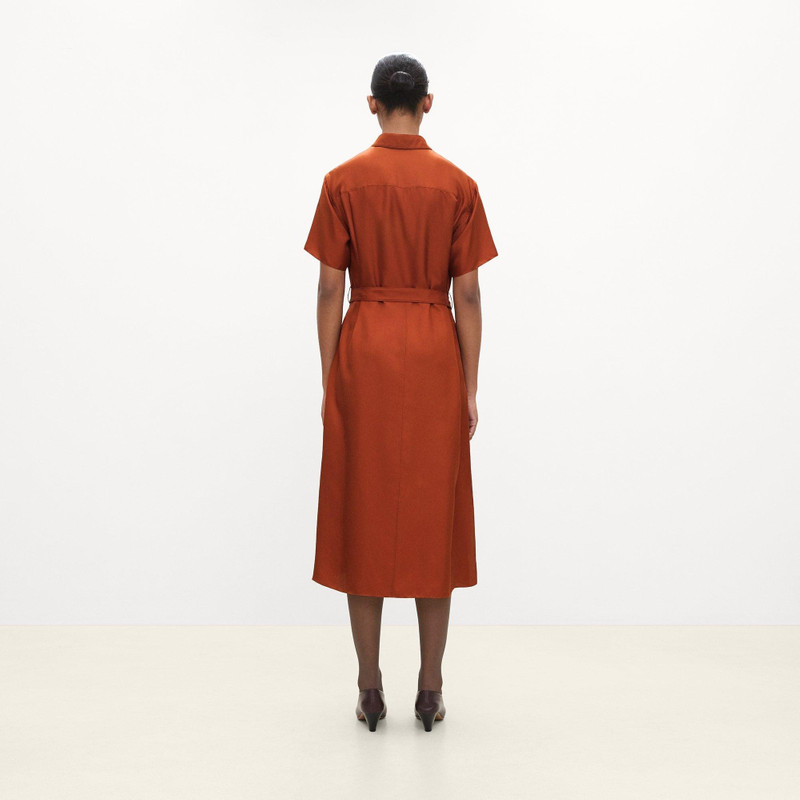Belted Shirt Dress in Mod Silk Twill 3