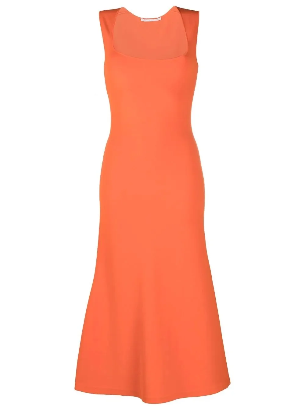 square-neck sleeveless flared dress - 1