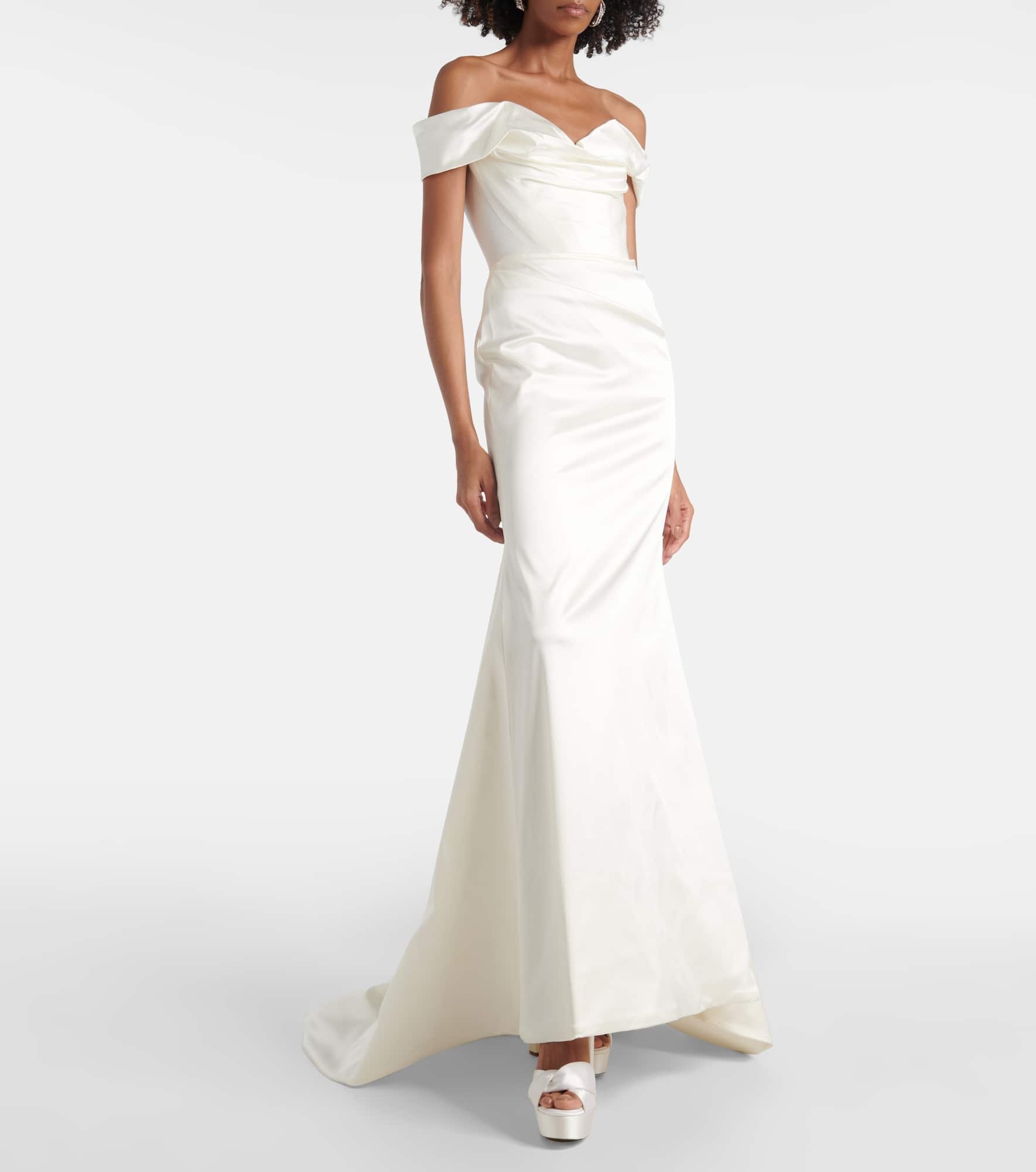 Bridal Olie 140 satin platform sandals - 2