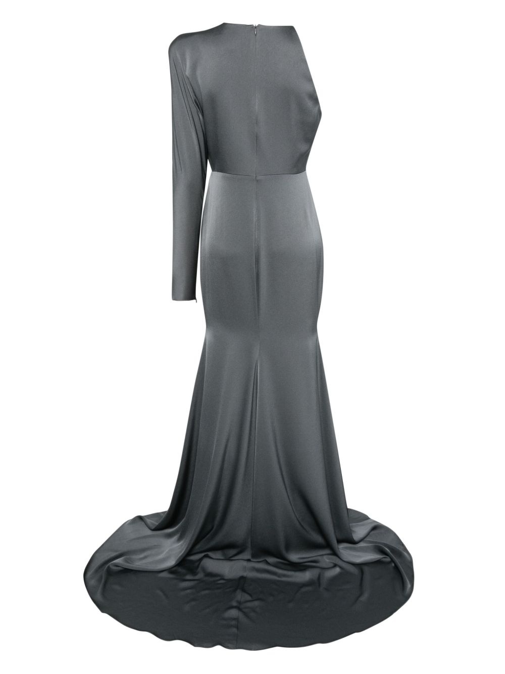 satin one-shoulder gown - 2