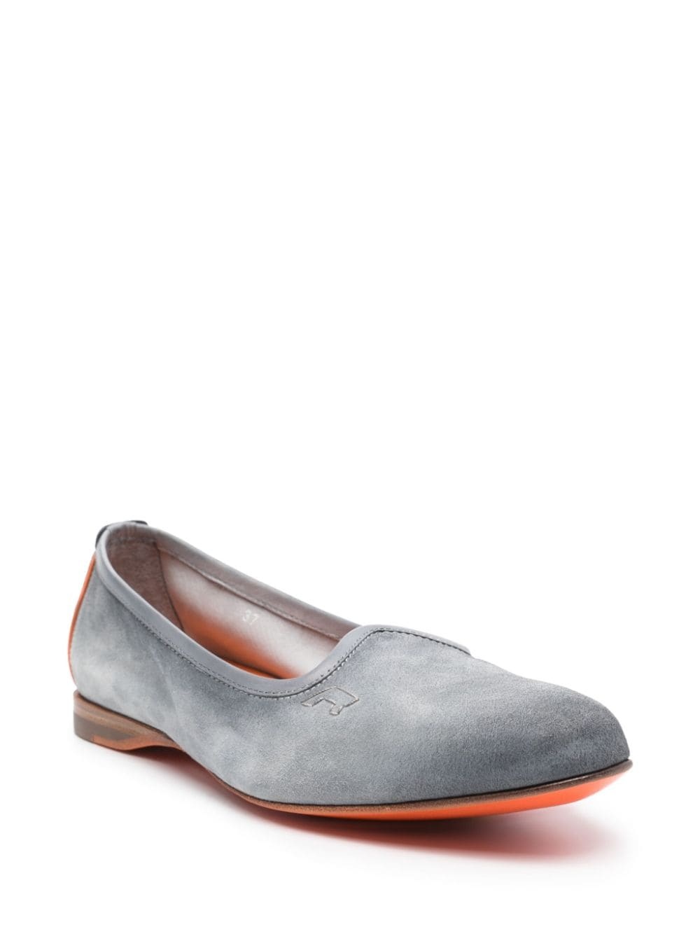 embroidered-logo suede slippers - 2