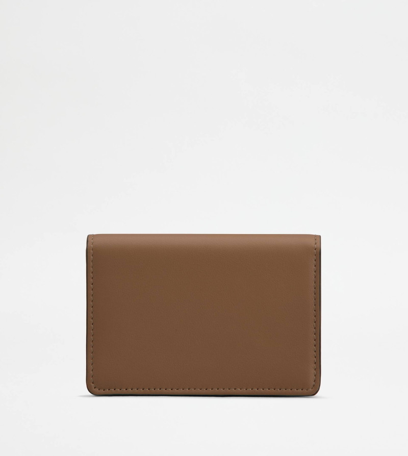 BUSINESS CARD HOLDER IN LEATHER - BROWN 2