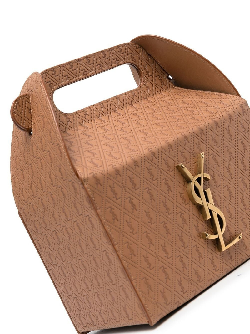 debossed-monogram leather tote bag 4