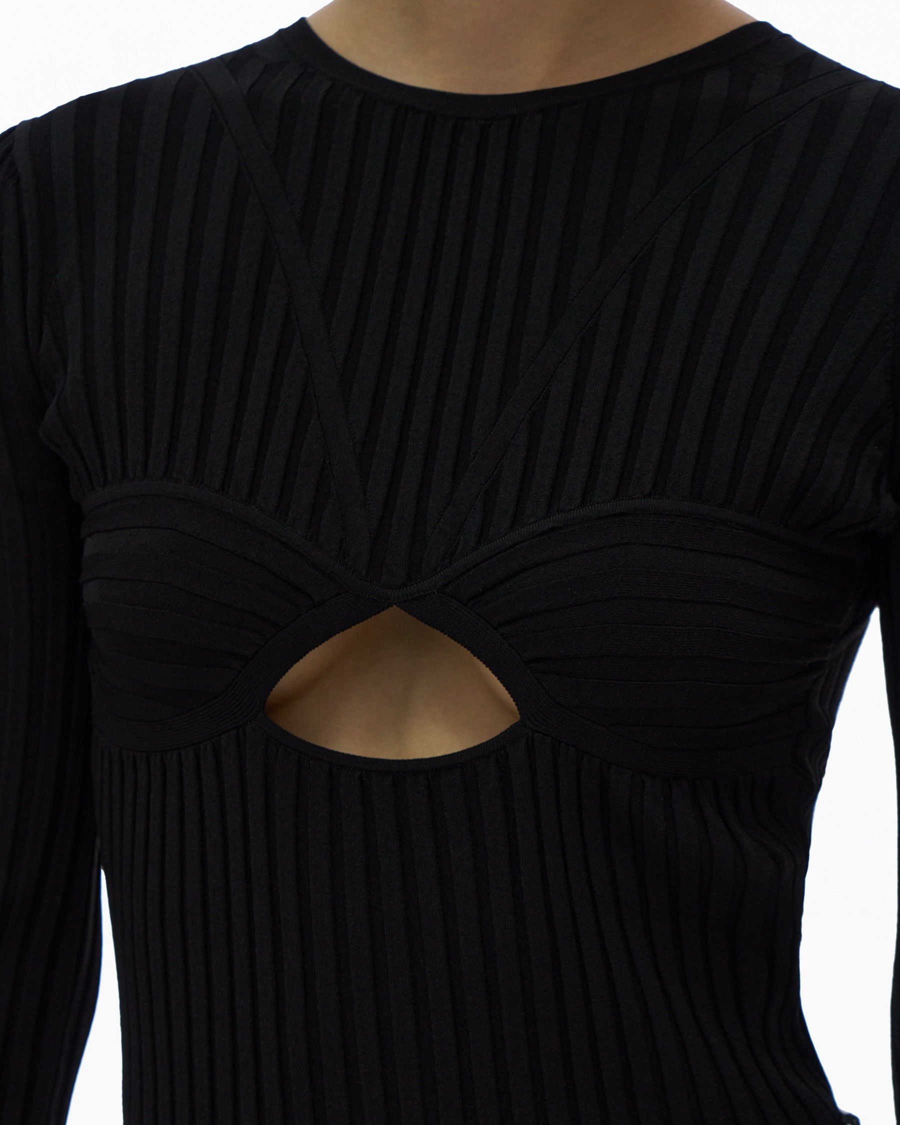 RIB BRA LONG-SLEEVE CREWNECK - 6