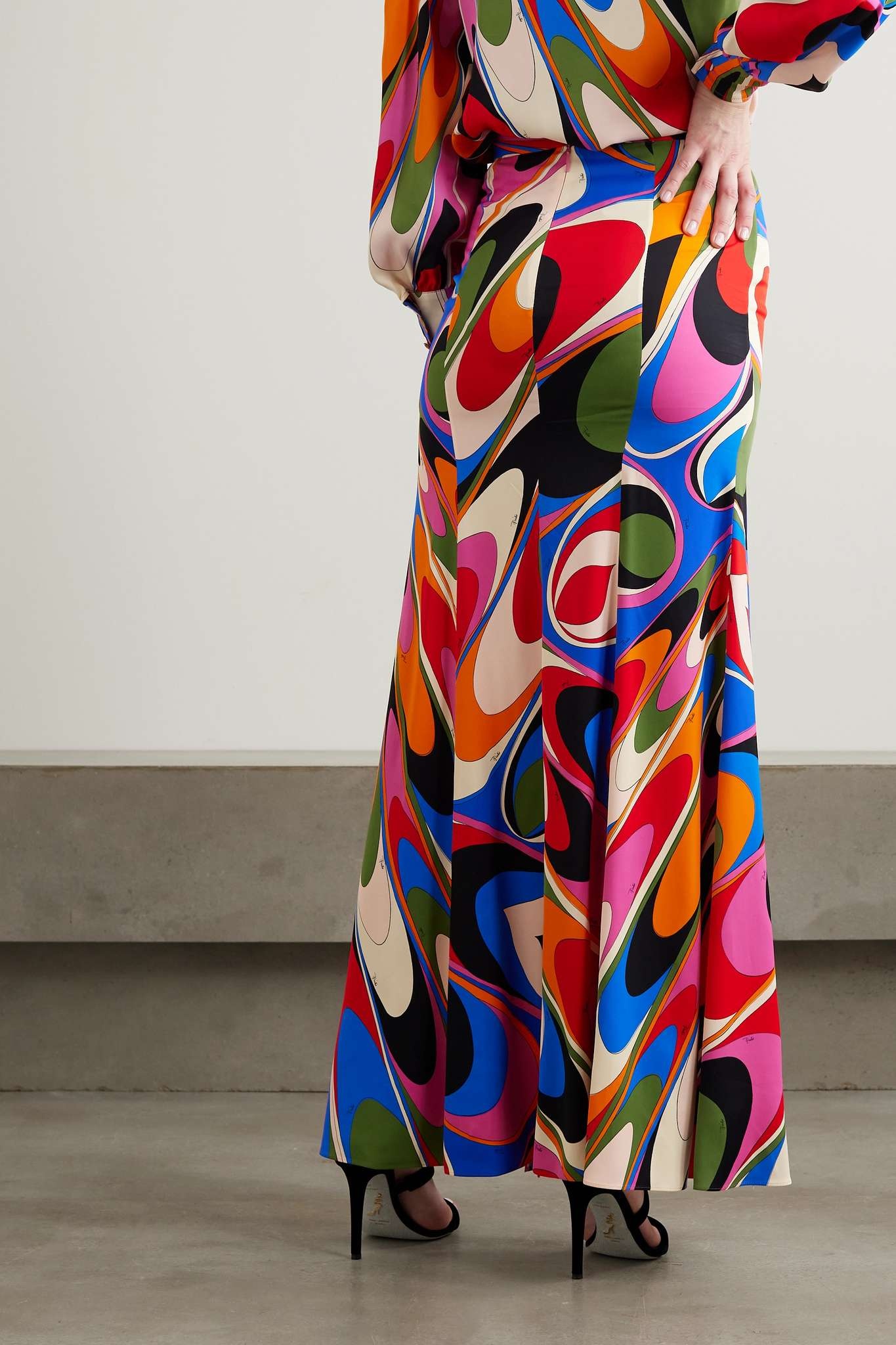 Printed crepe maxi skirt - 3