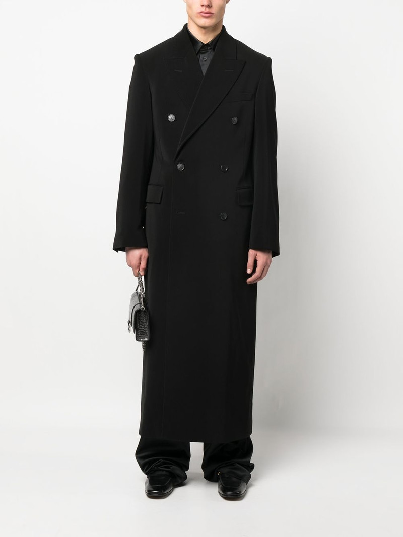 BALENCIAGA double-breasted peak-lapel coat outlook