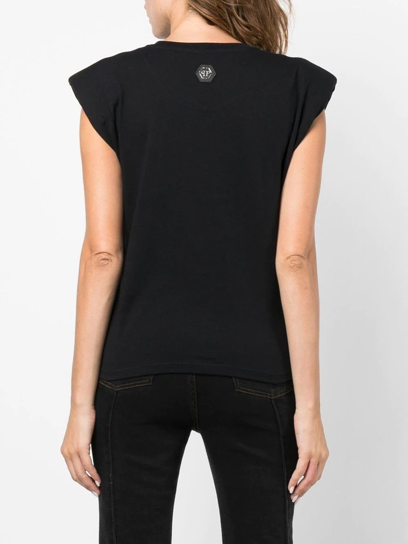 Skull-print Padded-shoulder tank top 4