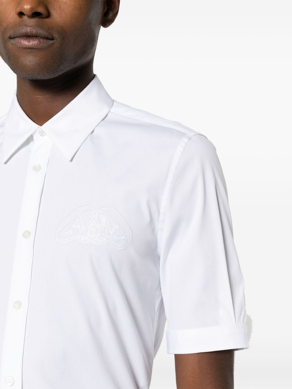 logo-embroidered shirt - 5
