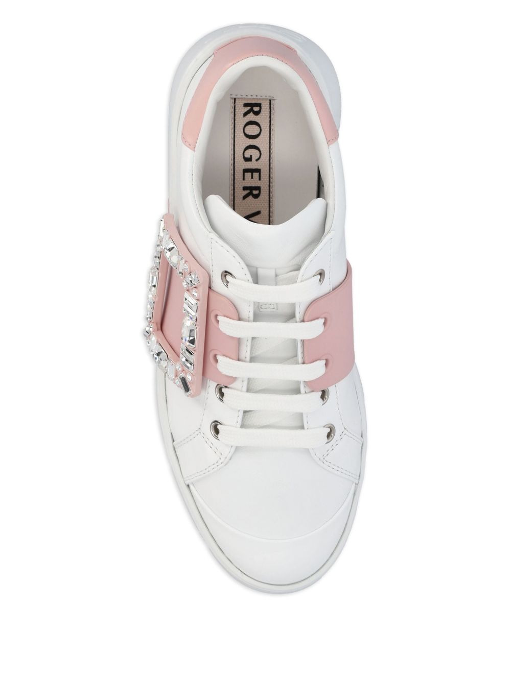 buckle-embellished leather sneakers - 3