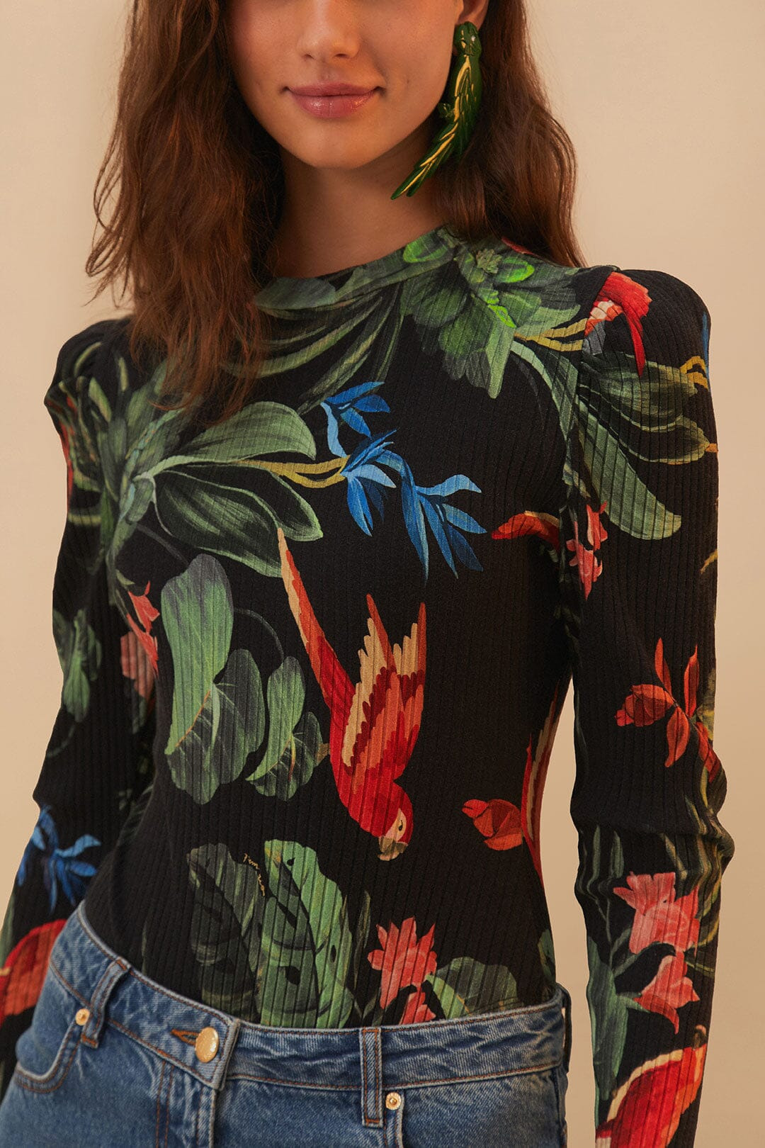 Black Midnight Macaw Fiesta Bodysuit - 4