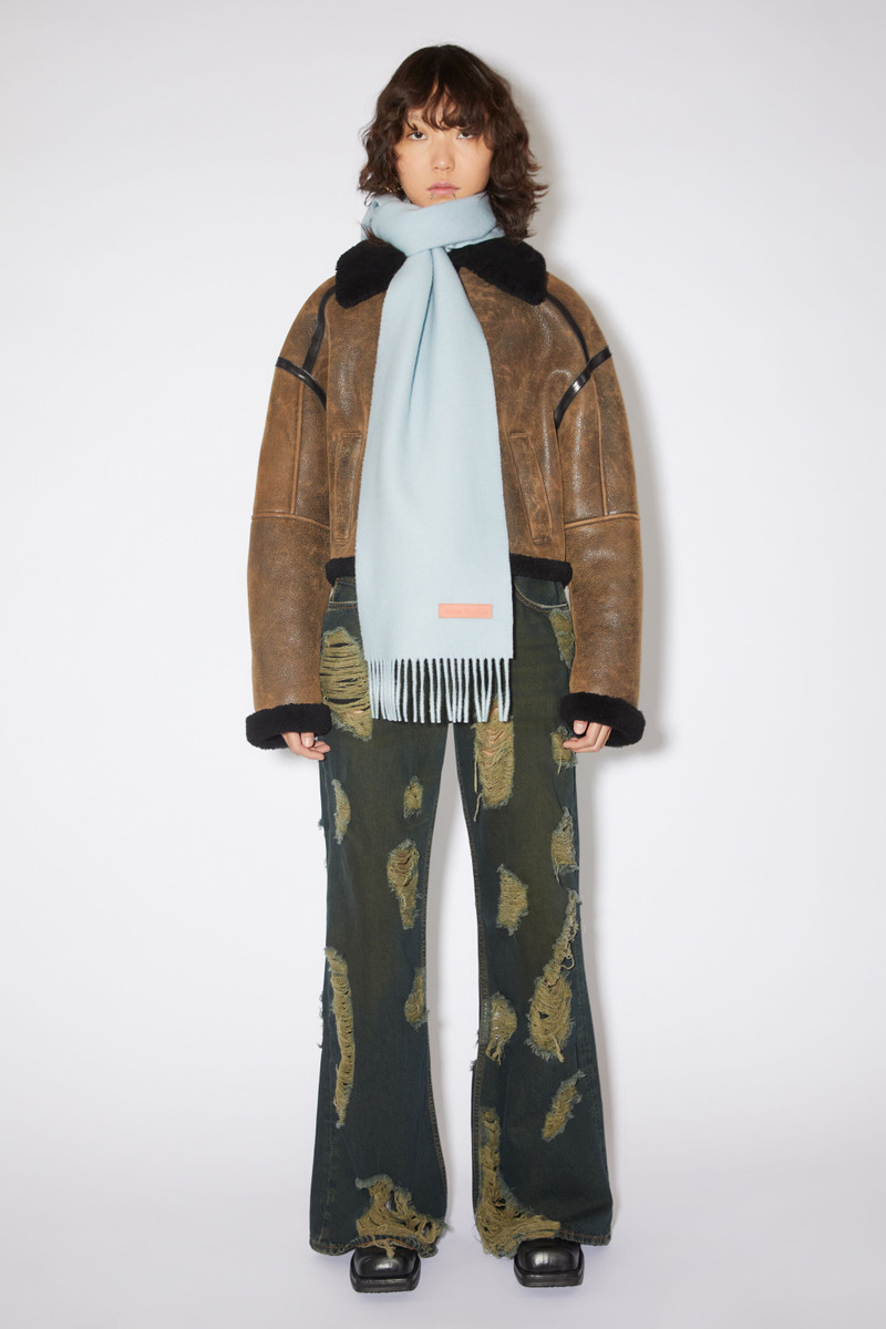 Acne Studios Wool scarf pink label - Narrow - Powder blue outlook