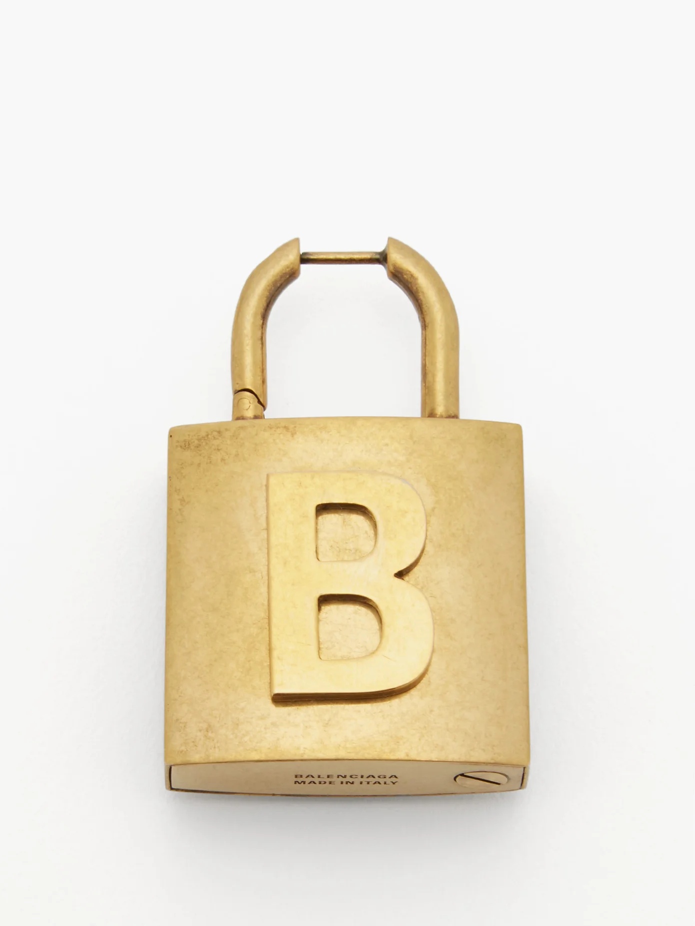 B-logo padlock single earring - 3