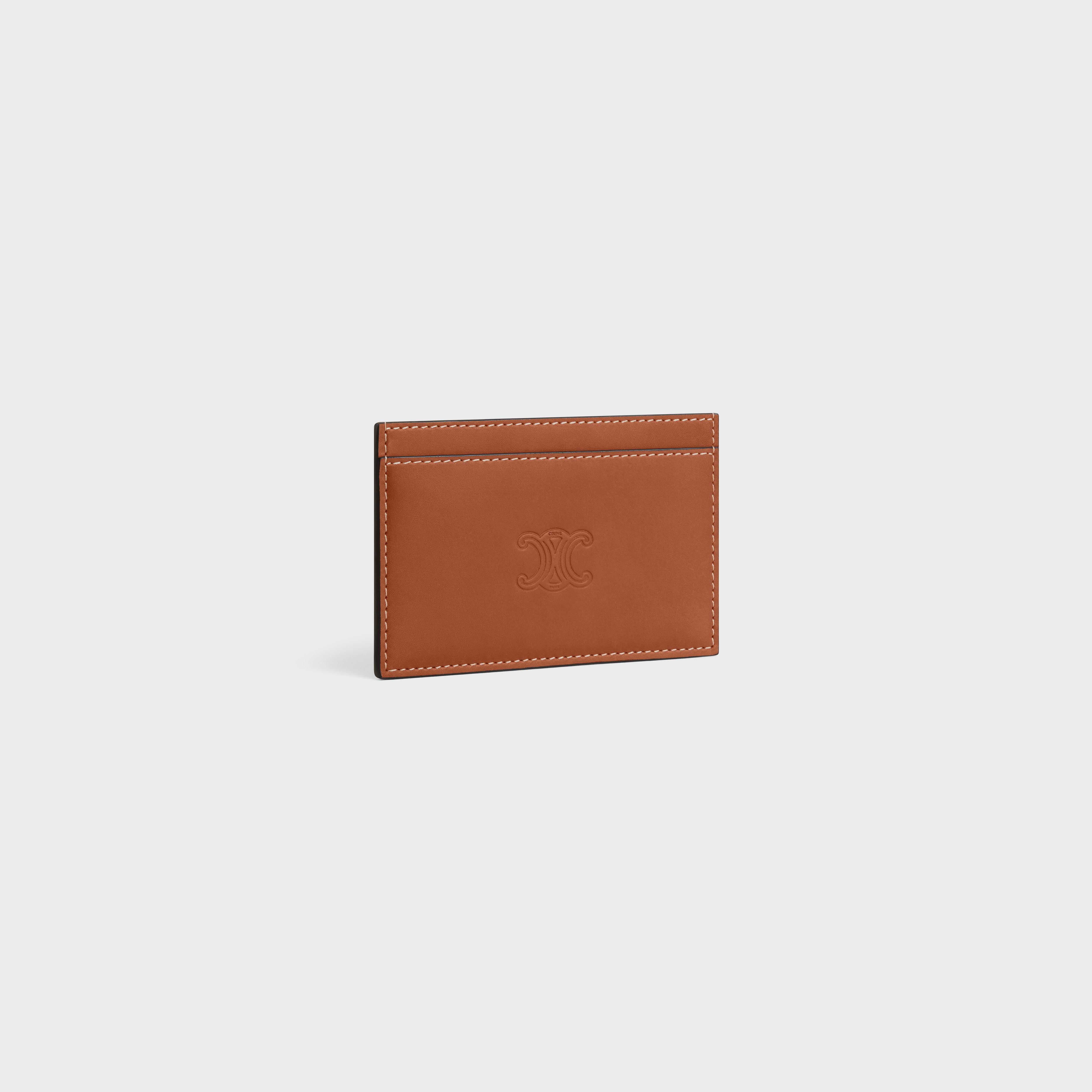 Card holder in Natural calfskin with triomphe embossed - 2
