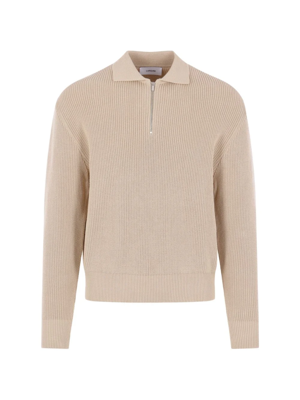 ribbed half-zip sweater - 1