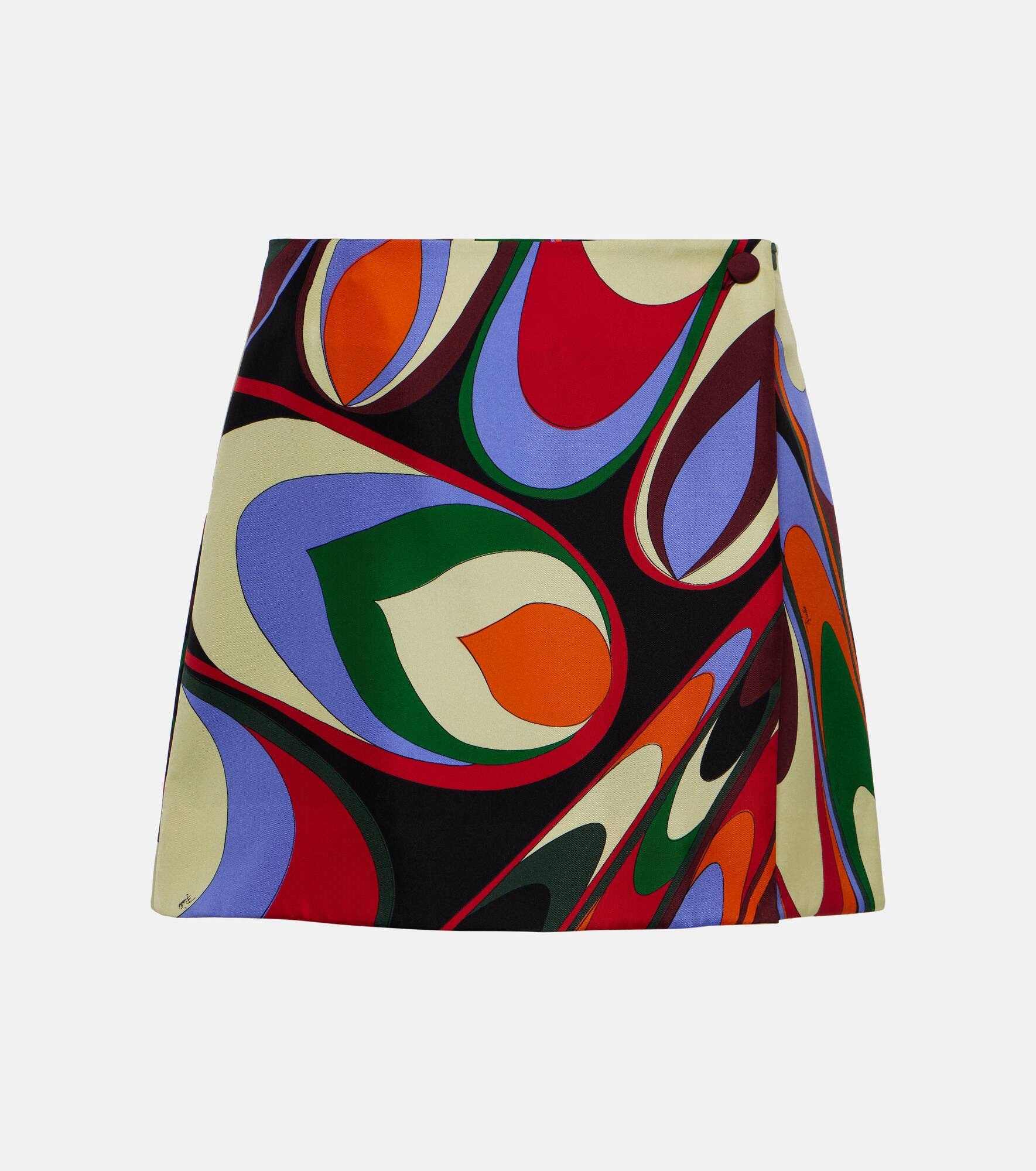 Onde silk twill miniskirt - 1