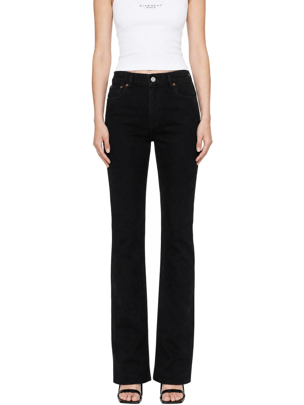 Black High Waisted Slim Fit Denim Jeans - 1