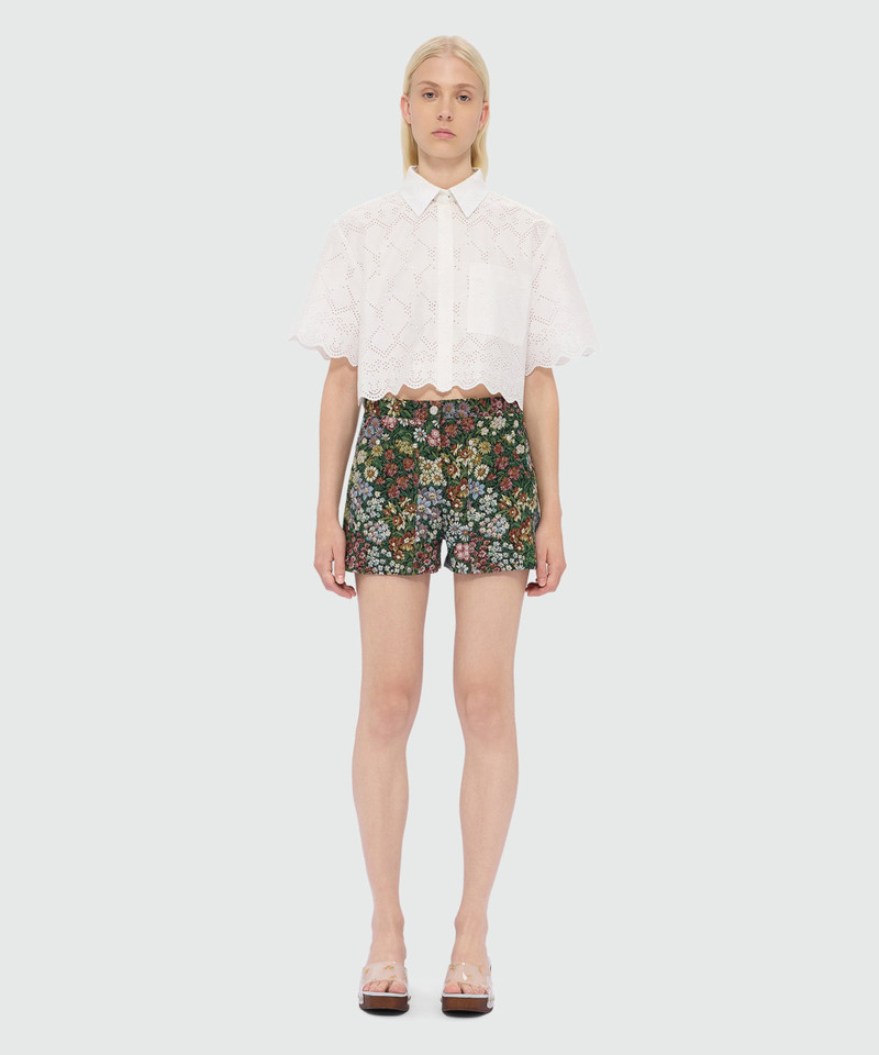MSGM Multicolor floral jacquard shorts outlook