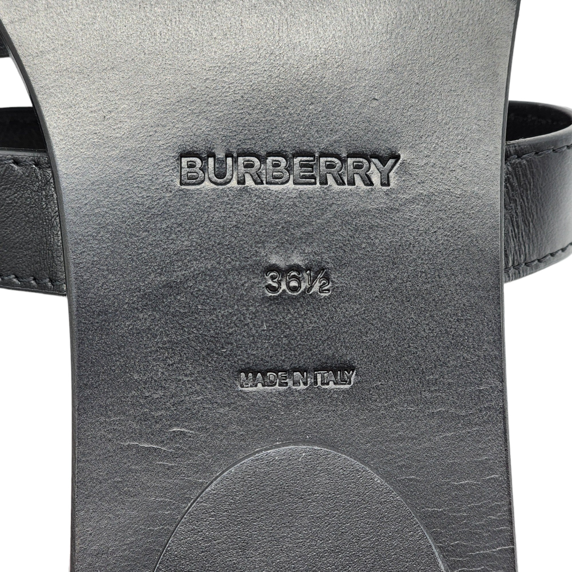 Burberry Honour Canvas and Leather Flat Sandals in Black - 8