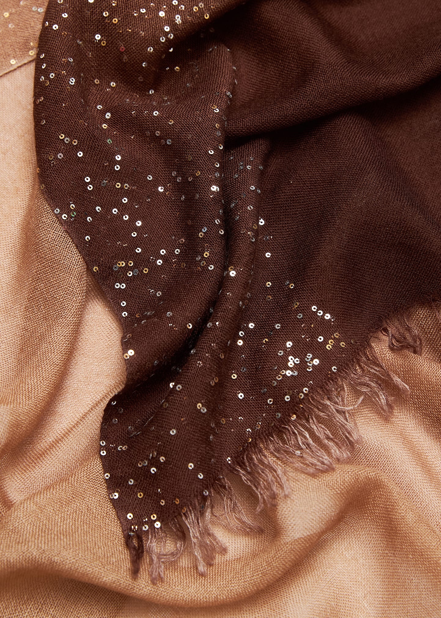 New Dania Ombre Sequined Wool Silk Scarf - 2