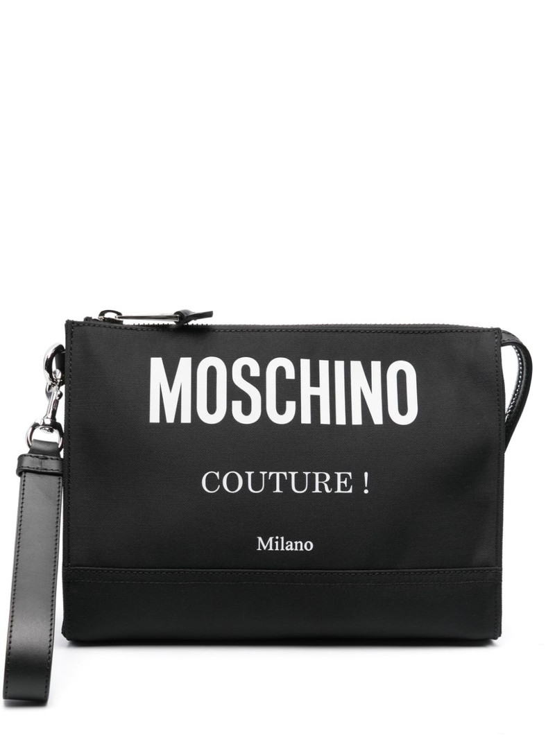 Moschino Couture-print clutch bag 1