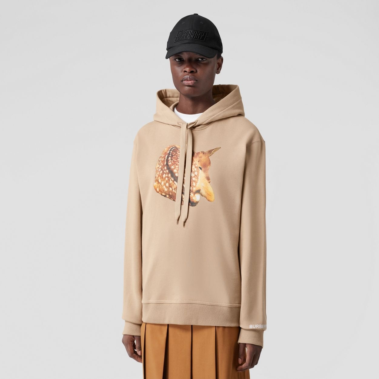 Deer Print Cotton Oversized Hoodie - 2