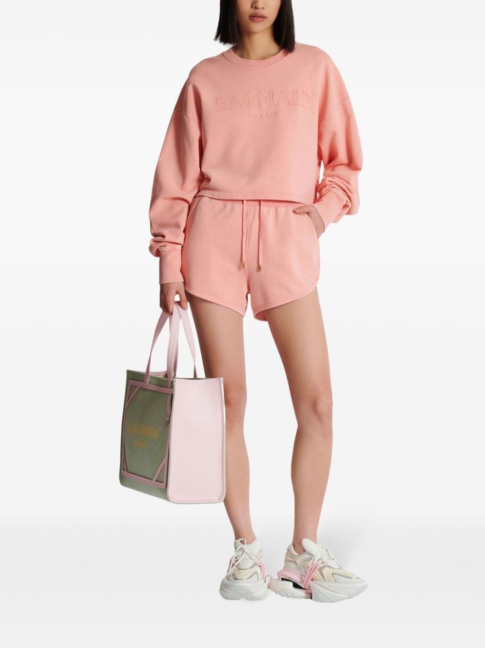 embroidered-logo cotton shorts - 2