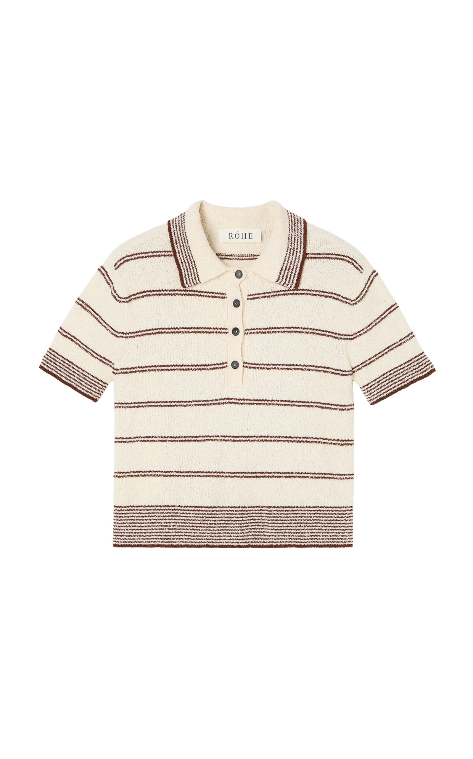 Striped Cotton-Blend Terry Cloth Polo Shirt stripe - 1