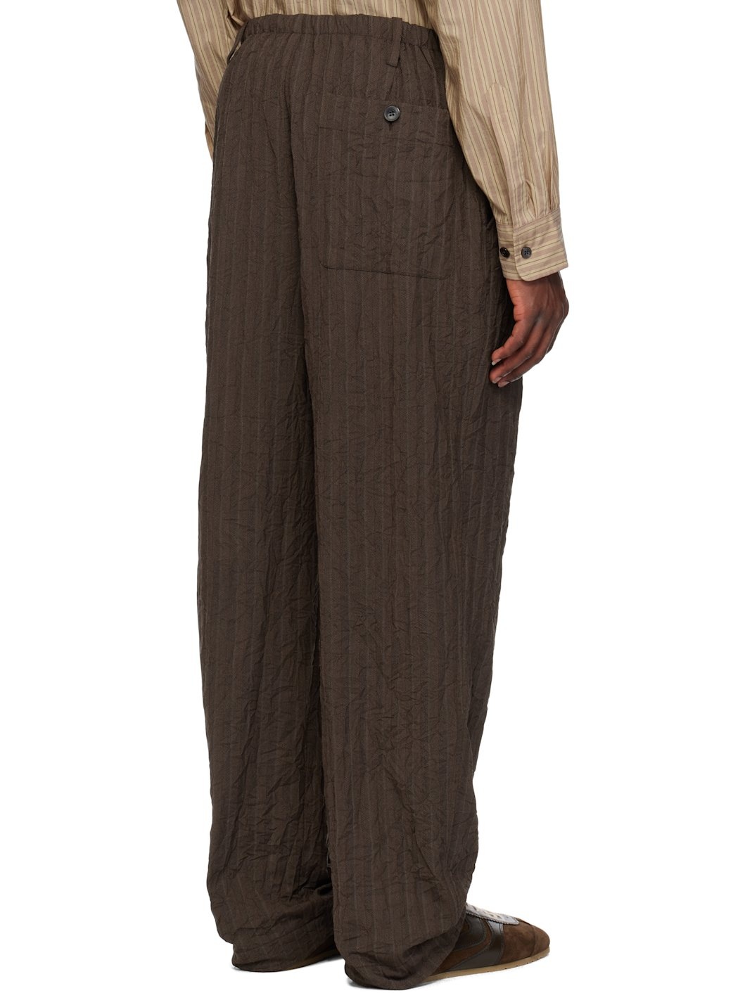 Brown Drawstring Trousers - 3