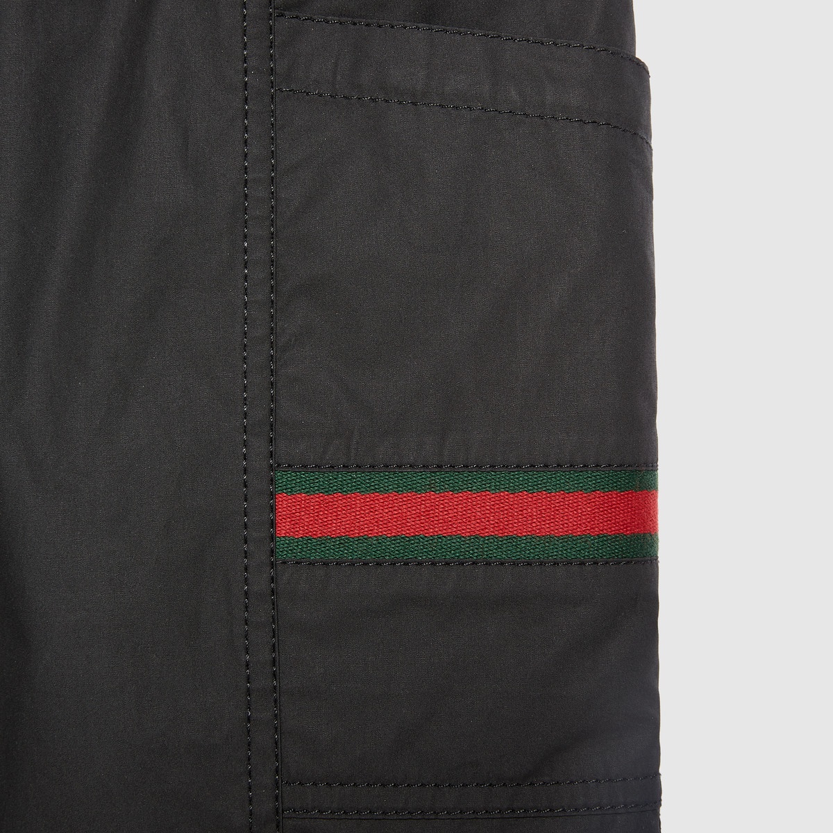 Coated cotton shorts with Gucci label - 3