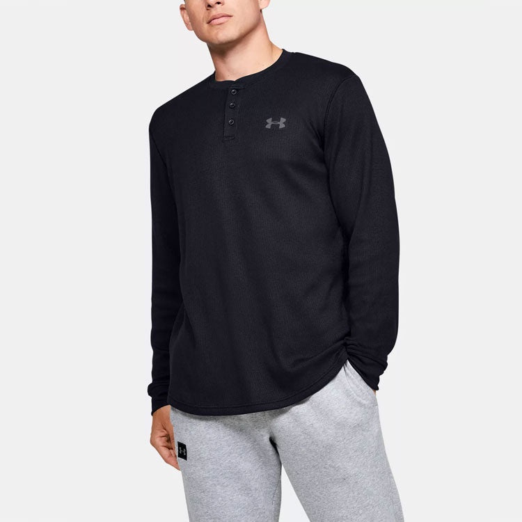 Under Armour Waffle Henley Thermal Shirt 'Black' 1302356-001 - 4