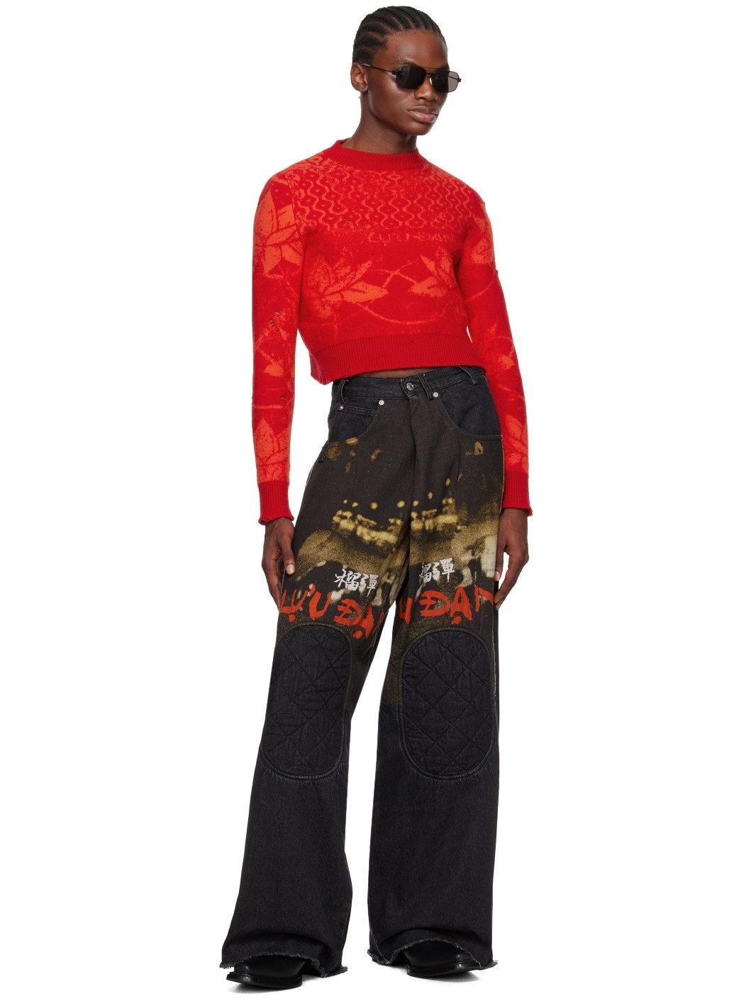 Orange & Red Shrunk Sweater - 4