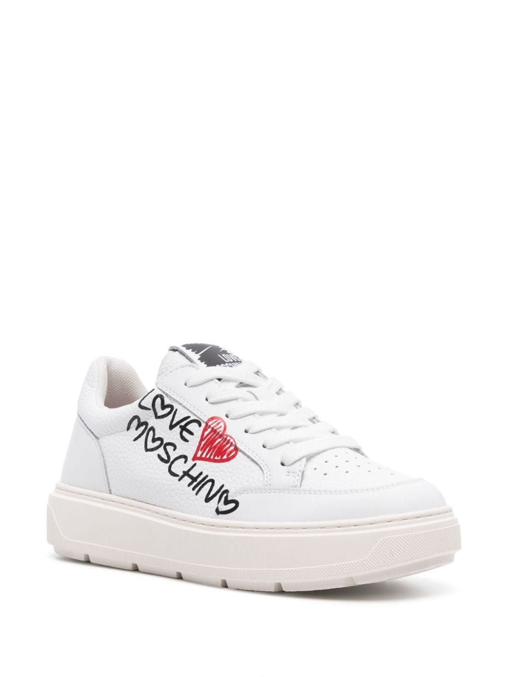 logo-print leather sneakers - 2