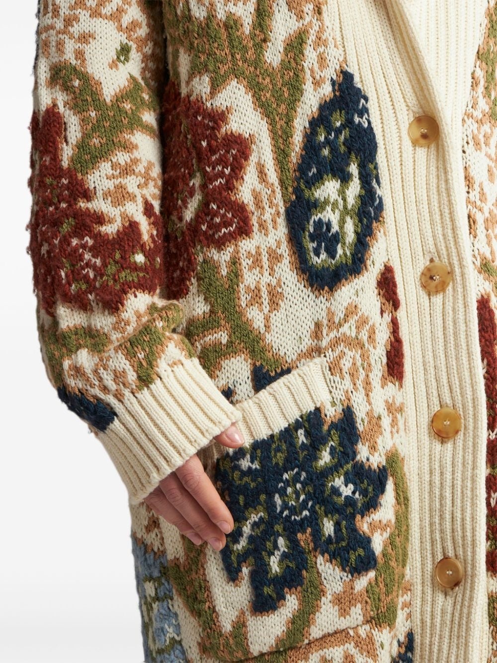 paisley jacquard-knit cardigan - 5