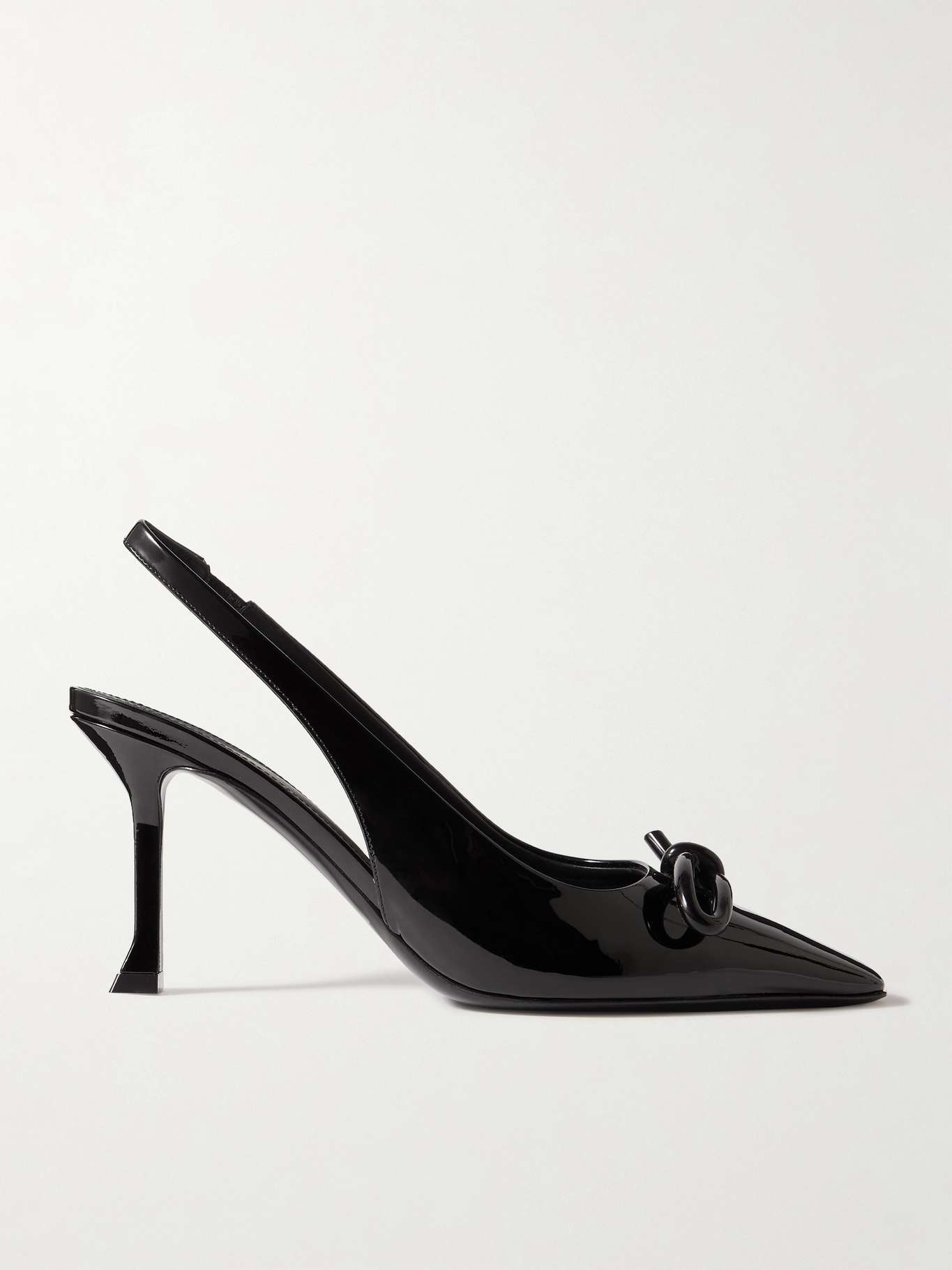 Arlene knotted patent-leather slingback pumps - 1