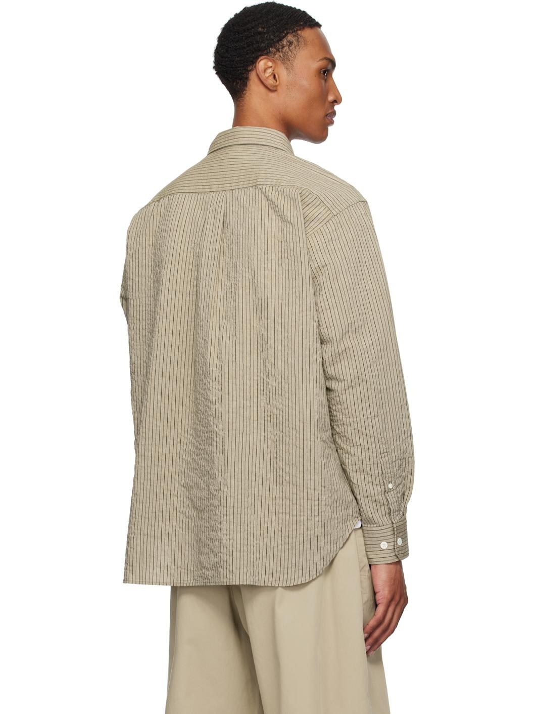 Beige Mo Oversized Striped Shirt - 3