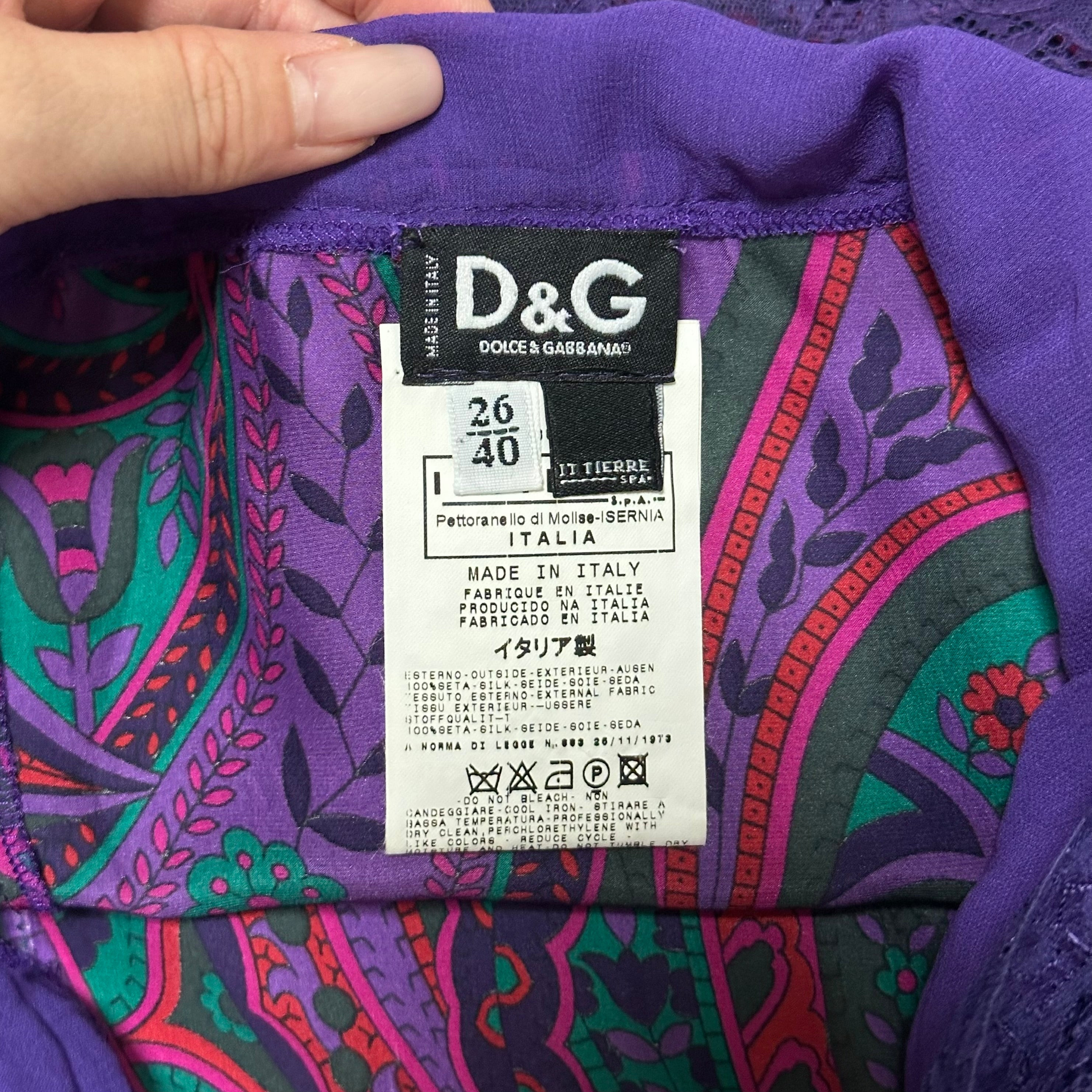 D&G - D&G Fall Winter 2004 Paisley Print Lace Trim Top - 5