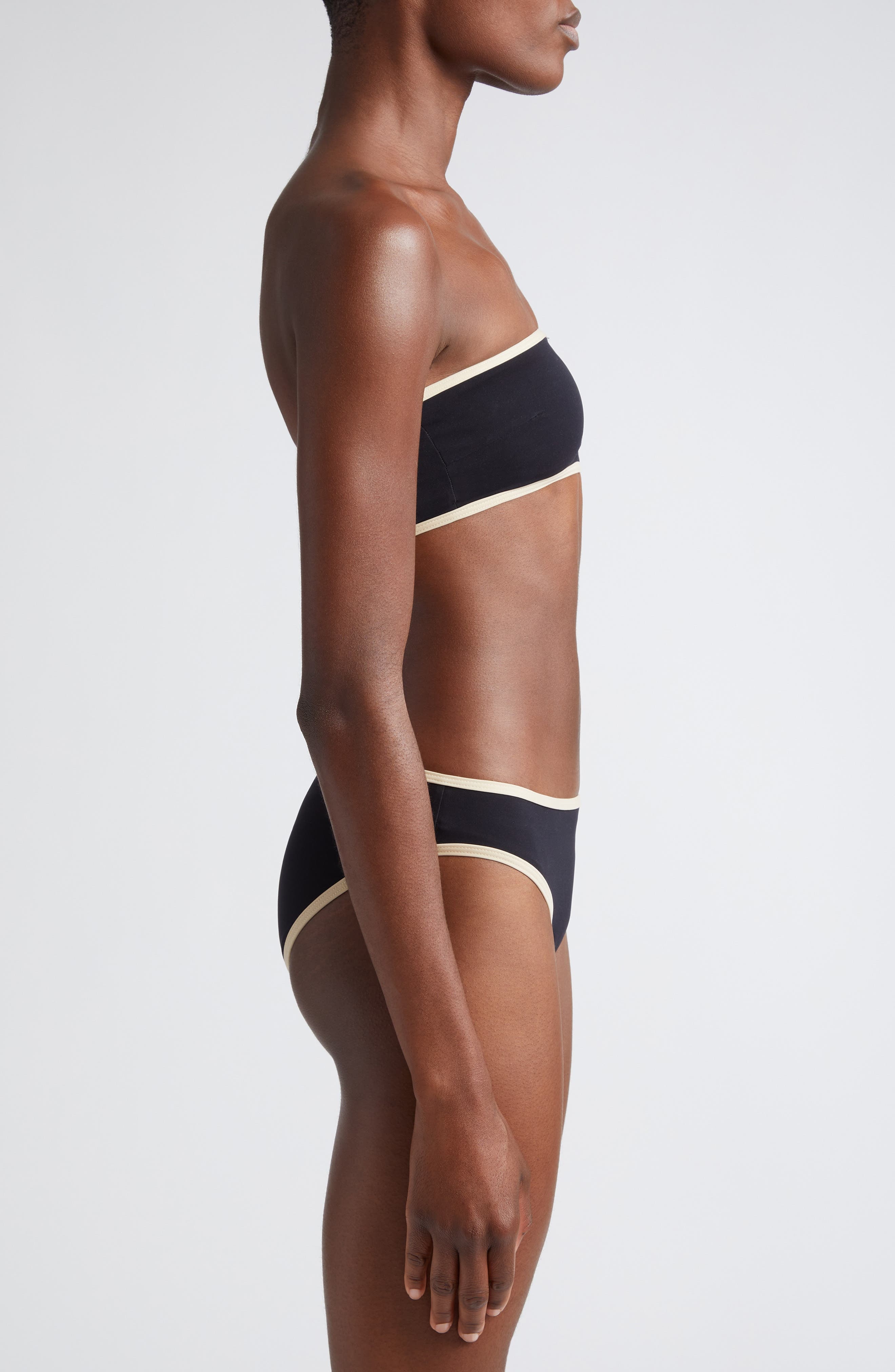 TOTEME Stripe Edge Bikini Bottoms in Black at Nordstrom - 9