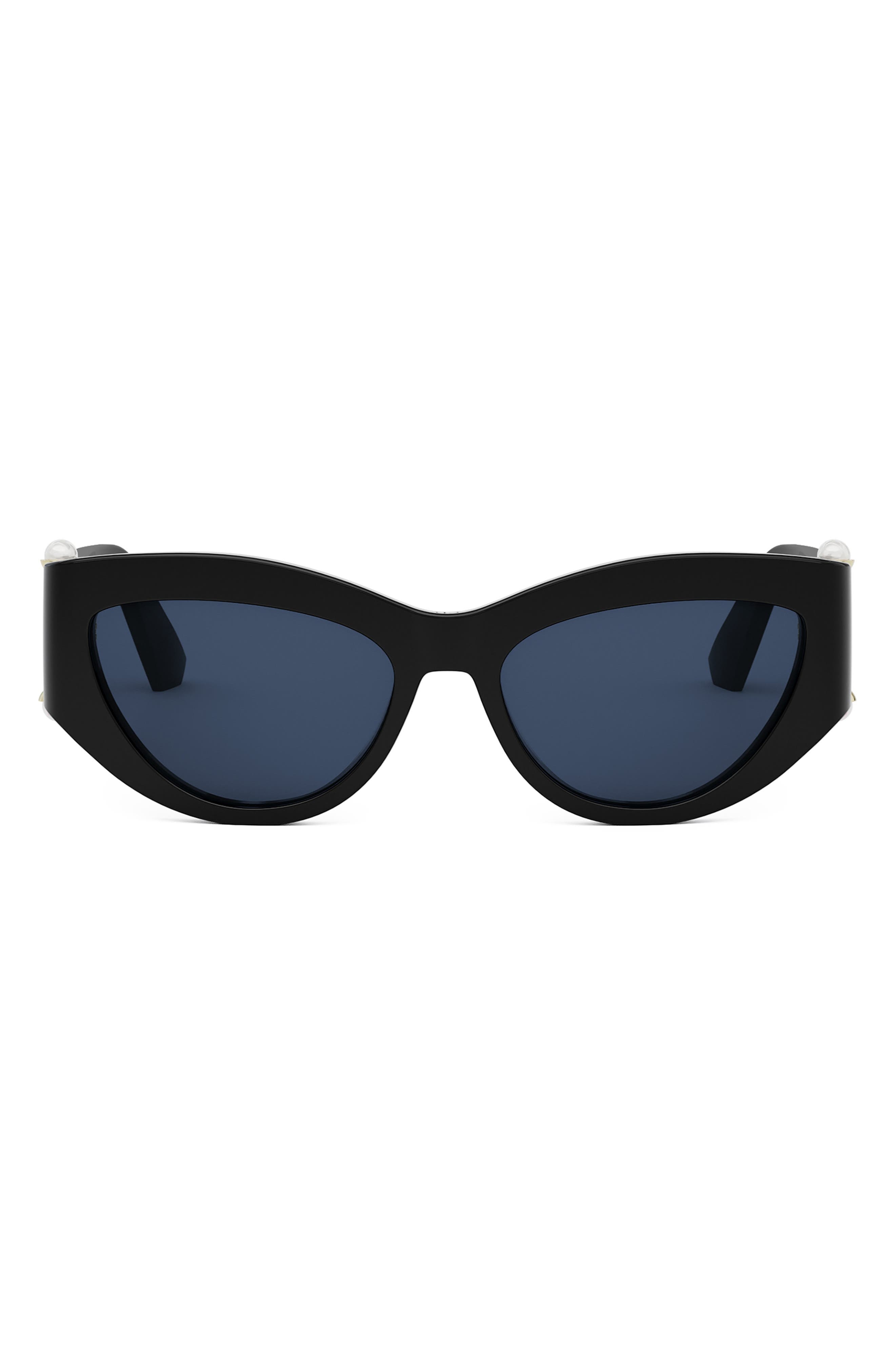'DiorTribales B1I 55mm Cat Eye Sunglasses in Shiny Black /Blue at Nordstrom - 1