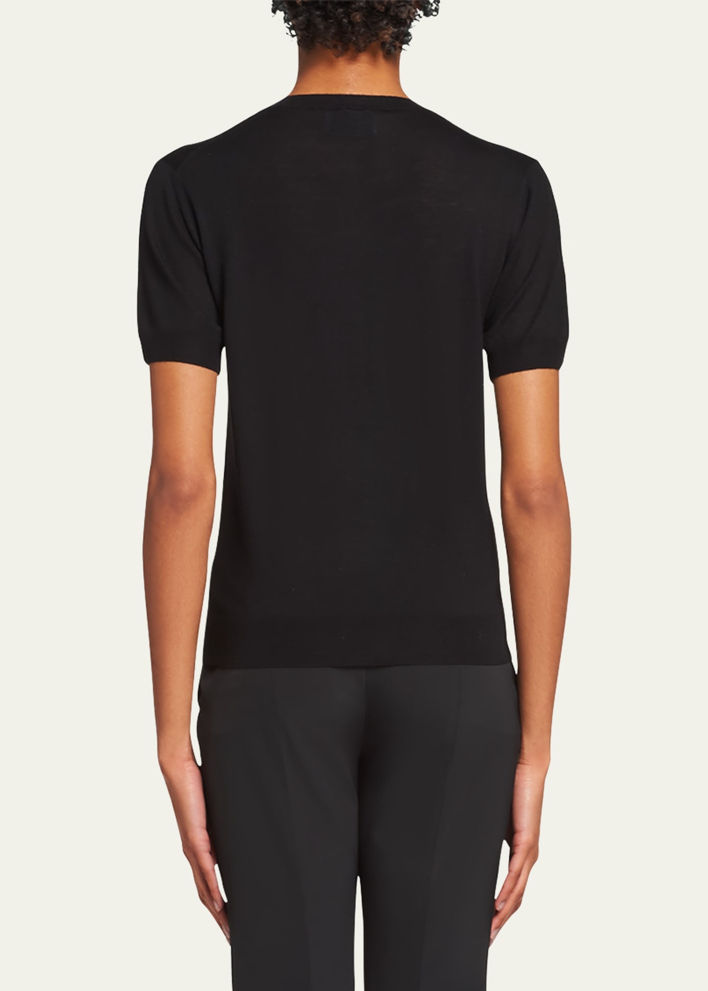 Wool Short-Sleeve Sweater - 3