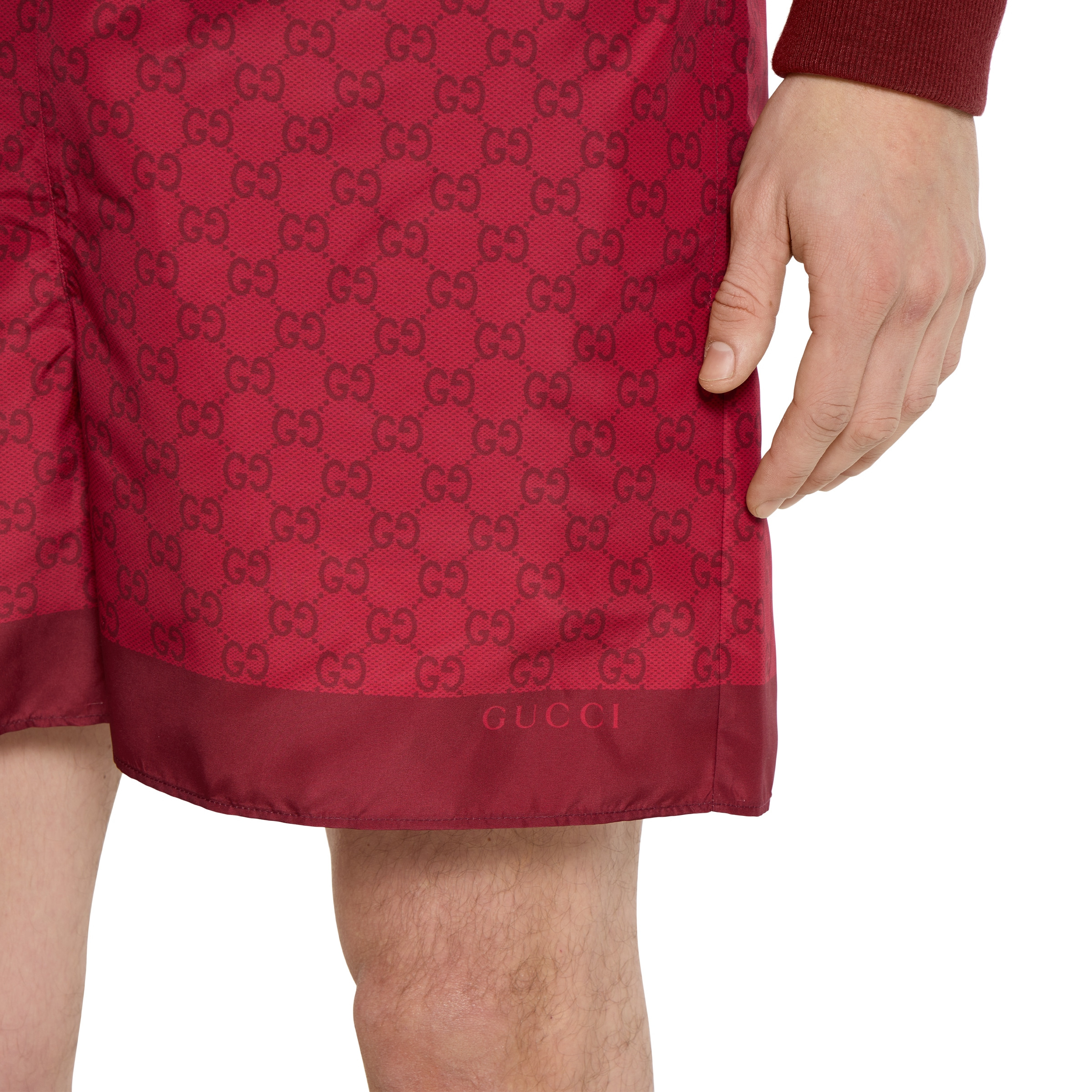 Printed technical poplin swim shorts - 5