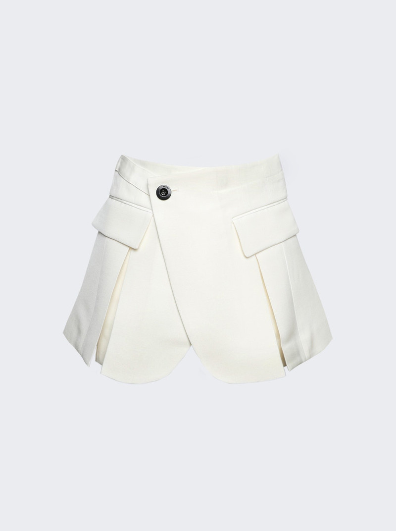 Silk Wool Shorts Off White 1